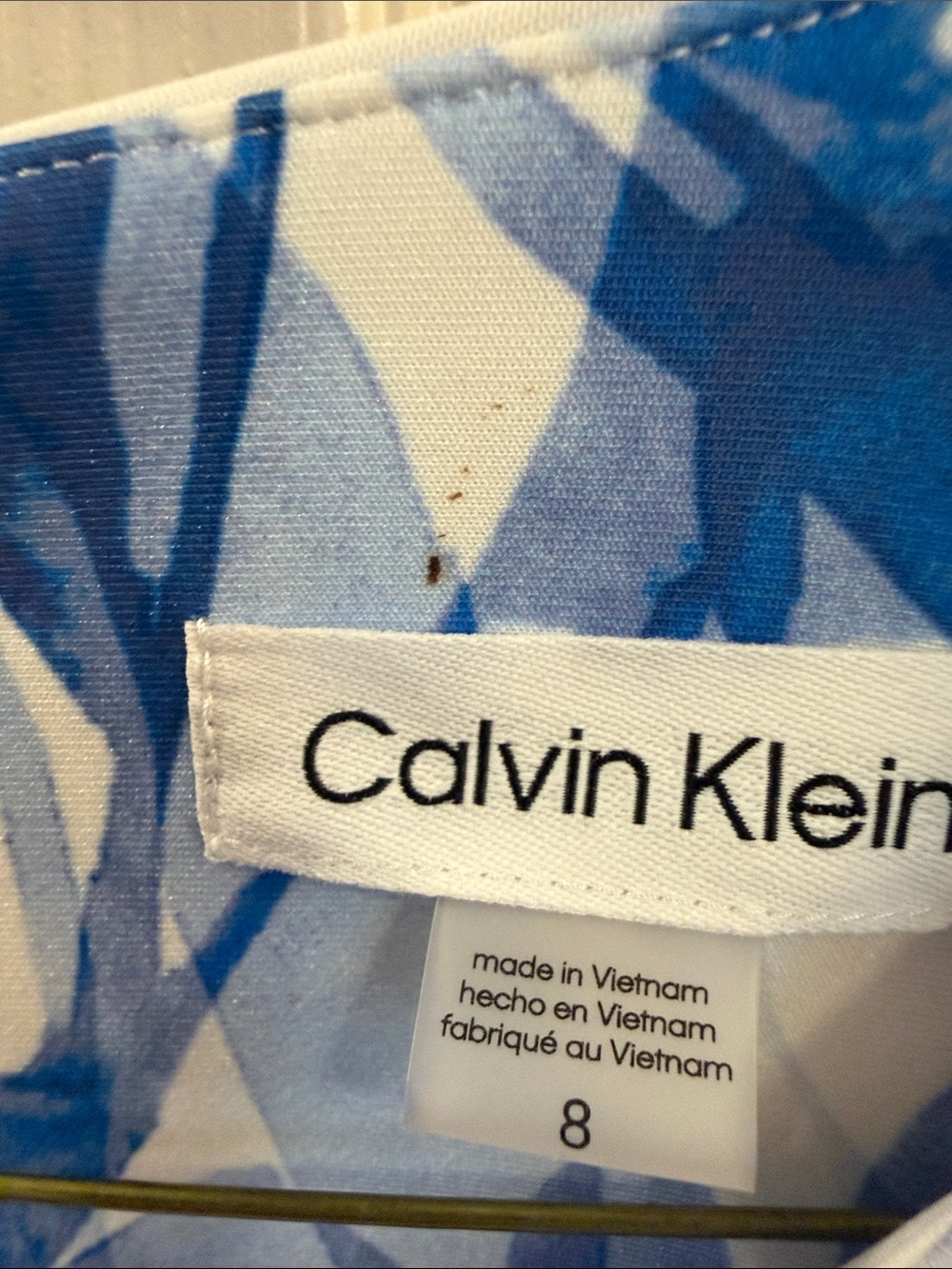 Calvin Klein Blue Floral Midi Dress on White - Picture 8 of 12